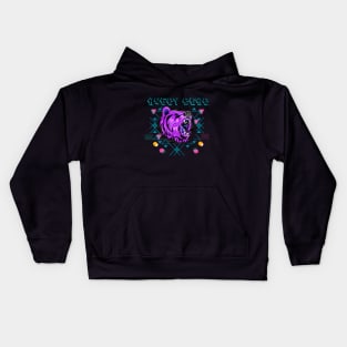 Angry Bear Retro Vintage Style Kids Hoodie